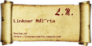 Linkner Márta névjegykártya